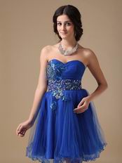 Sweetheart Royal Blue Quality Short Sweet Sixteen Gown