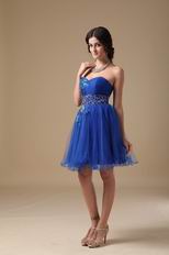 Sweetheart Royal Blue Quality Short Sweet Sixteen Gown