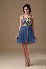 Contrast Color Sweet 16 Party Dress With Straps Skirt