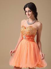 Sweetheart Orange Dresses For Sweet 16 Party Wear