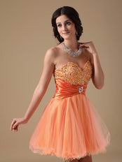 Sweetheart Orange Dresses For Sweet 16 Party Wear