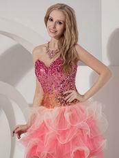 Sequin Fit And Flare Pink Sweet 16 Dress By Top Designer