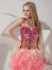 Sequin Fit And Flare Pink Sweet 16 Dress By Top Designer