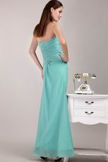 Side Split Shows Leg Style Turquoise Chiffon Cheap Prom Dress