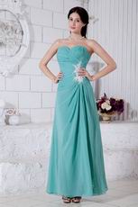 Appliques Empire Long Turquoise Bridesmaid Dresses