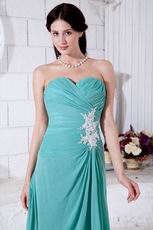Appliques Empire Long Turquoise Bridesmaid Dresses