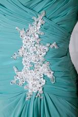 Appliques Empire Long Turquoise Bridesmaid Dresses