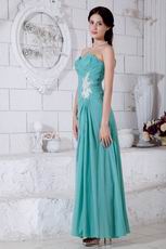 Appliques Empire Long Turquoise Bridesmaid Dresses