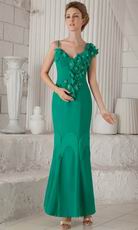 Turquoise Mermaid Ankle-length Mother of the Bride Dress