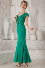 Turquoise Mermaid Ankle-length Mother of the Bride Dress