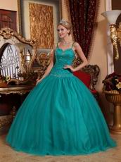 Puffy Jade Quinceanera Dress With Floor Length Skirt