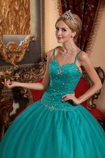 Puffy Jade Quinceanera Dress With Floor Length Skirt