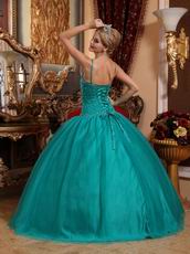 Puffy Jade Quinceanera Dress With Floor Length Skirt