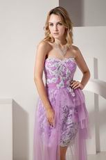 Lovely Sweetheart Short Front Long Back Lilac Short Prom Dress