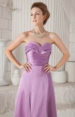 Sweetheart Lilac Bridesmaid Dress With Side Split