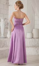 Sweetheart Lilac Bridesmaid Dress With Side Split