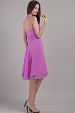 Halter Top Short Chiffon Lilac Sweet Sixteen Dress