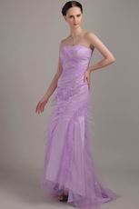 Lilac Mermaid Strapless Ruffled Skirt New Arrival Prom Dress