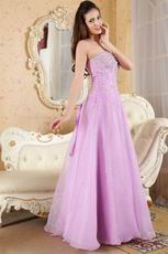 Floor Length Elegant Lilac Sweetheart A-line Prom Dress With Beading