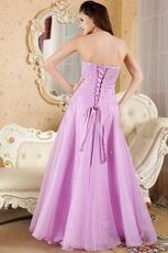 Floor Length Elegant Lilac Sweetheart A-line Prom Dress With Beading