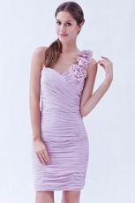 Sexy One Shoulder Lilac Chiffon Graduation Dress For Discount