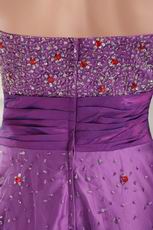 Strapless Beading Emberllish Dark Violet Prom Dress 2014