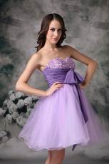 Beading Lilac Sweet 16 Dress With Bowknot Design