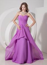 Sweetheart Lilac Chiffon Prom Girl Prom Dress UK