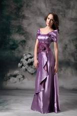 Cheap Off Shoulder Medium Orchid Prom Party Dress