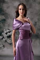 Cheap Off Shoulder Medium Orchid Prom Party Dress