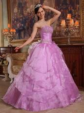 Lilac Quinceanera Dress to 16th Girl With Handmade Flower