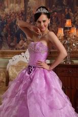 Lilac Quinceanera Dress to 16th Girl With Handmade Flower