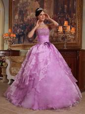 Lilac Quinceanera Dress to 16th Girl With Handmade Flower