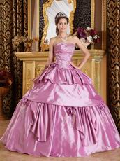 Mature Layers Skirt Fuchsia Quinceanera Gown By Designer