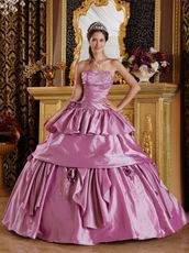 Mature Layers Skirt Fuchsia Quinceanera Gown By Designer