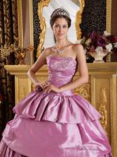 Mature Layers Skirt Fuchsia Quinceanera Gown By Designer