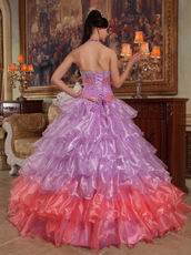 Lilac And Hot Pink Contrast Color Fashion Halter Quinceanera Dress
