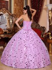 Floor-length Lilac Sequins Skirt Dress To Quinceanera Party