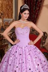 Floor-length Lilac Sequins Skirt Dress To Quinceanera Party