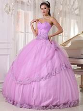 Lilac Strapless Applique Emberllishment Quinceanera Gown Stylish