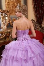 Lilac Cascade Layers Skirt Quinceanera Prom Dress Cute