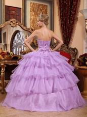 Lilac Cascade Layers Skirt Quinceanera Prom Dress Cute