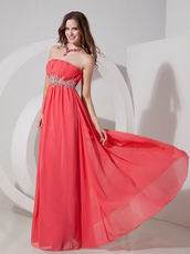Strapless Ruched Watermelon Beautiful Prom Party Dress