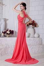 Criss-Cross Pink Skirt With High Split Evening Dress