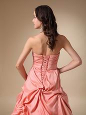 Pink Strapless Floor-length Woman In Prom Dress 2014