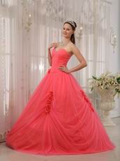 Cute Girl Water melon Quinceanera Dress With Handmade Flower