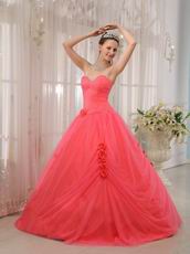 Cute Girl Water melon Quinceanera Dress With Handmade Flower