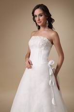 Basque Waist Floor-length White Organza Prom Dress