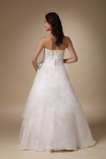 Basque Waist Floor-length White Organza Prom Dress