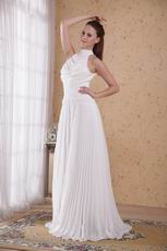 High-neck Chiffon Fabric Floor-length Beautiful Prom Dress